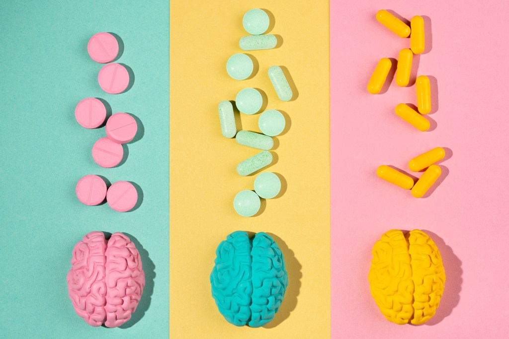 Ilustración sobre psicofármacos y su impacto en la salud mental, psicología Ripollet, psicología online Barcelona